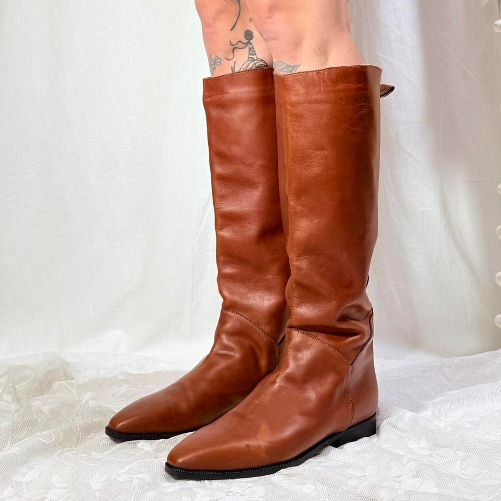 Charles David Brown Leather Knee-High Boots – Women's 9.5B